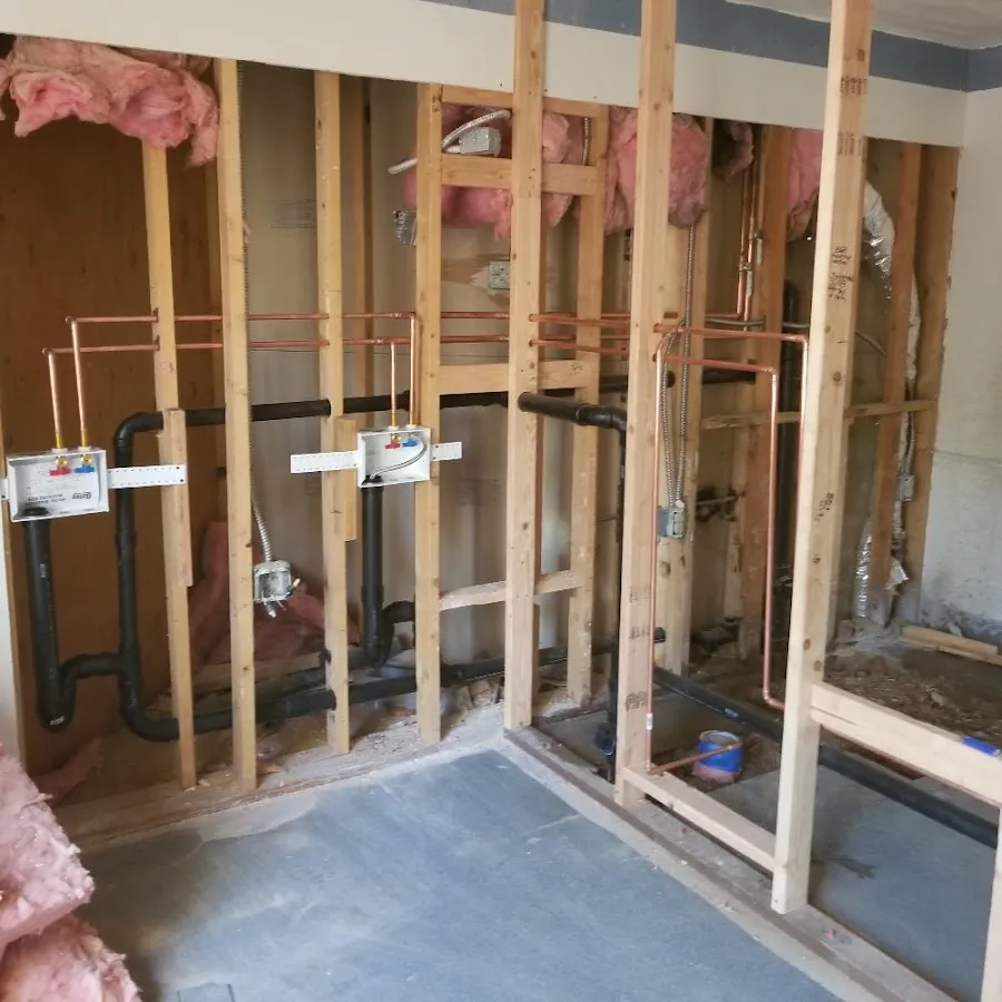 Copper pipe rough-in and plumbing installation in Kailua